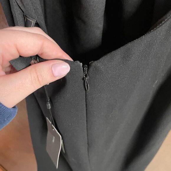 NWT BCBG Max Azaria Kiley Black Tuxedo Stripe Halter Mini Dress Size Small - Picture 7 of 10